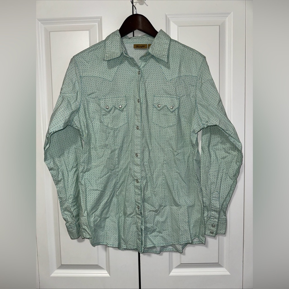Wrangler LW2011M Pearl Snap Down Collared Longsleeve Western Dress Shirt L